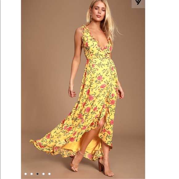 Lulus Blossoming Heart Ruffled High-Low Wrap Dress - Picture 4 of 6